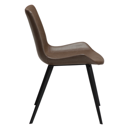 [var:Bezug=Hauptbraun Kunstleder mit schwarzen Metallbeinen] HYPE Stuhl
