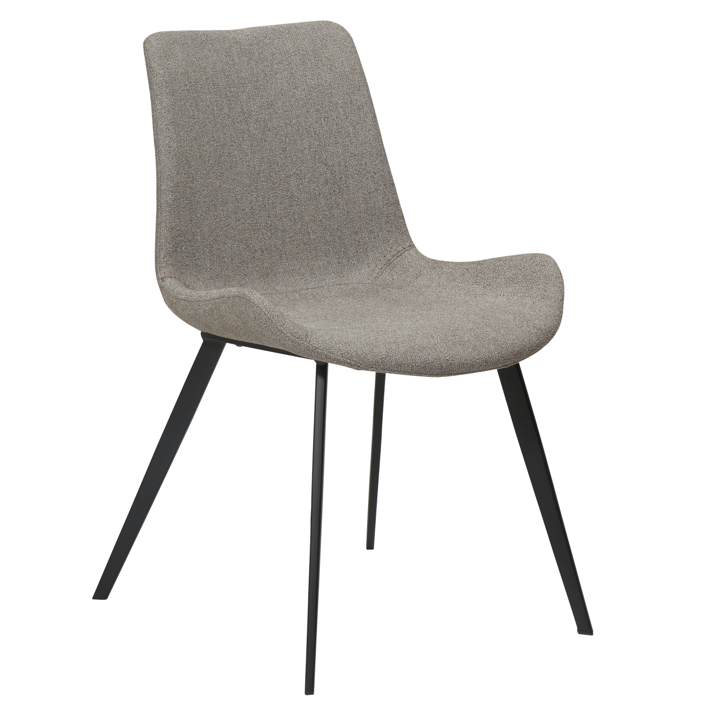 [var:Bezug=Kieselfarbener Bouclé-Stoff mit schwarzen Beinen] HYPE Stuhl