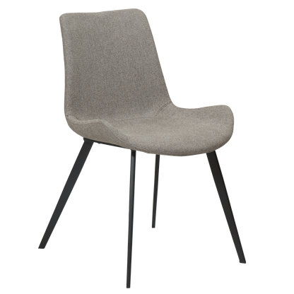 [var:Bezug=Kieselfarbener Bouclé-Stoff mit schwarzen Beinen] HYPE Stuhl