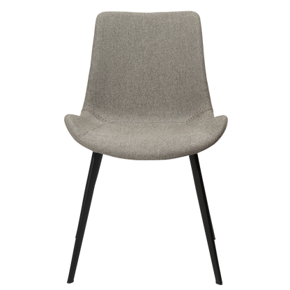 [var:Bezug=Kieselfarbener Bouclé-Stoff mit schwarzen Beinen] HYPE Stuhl