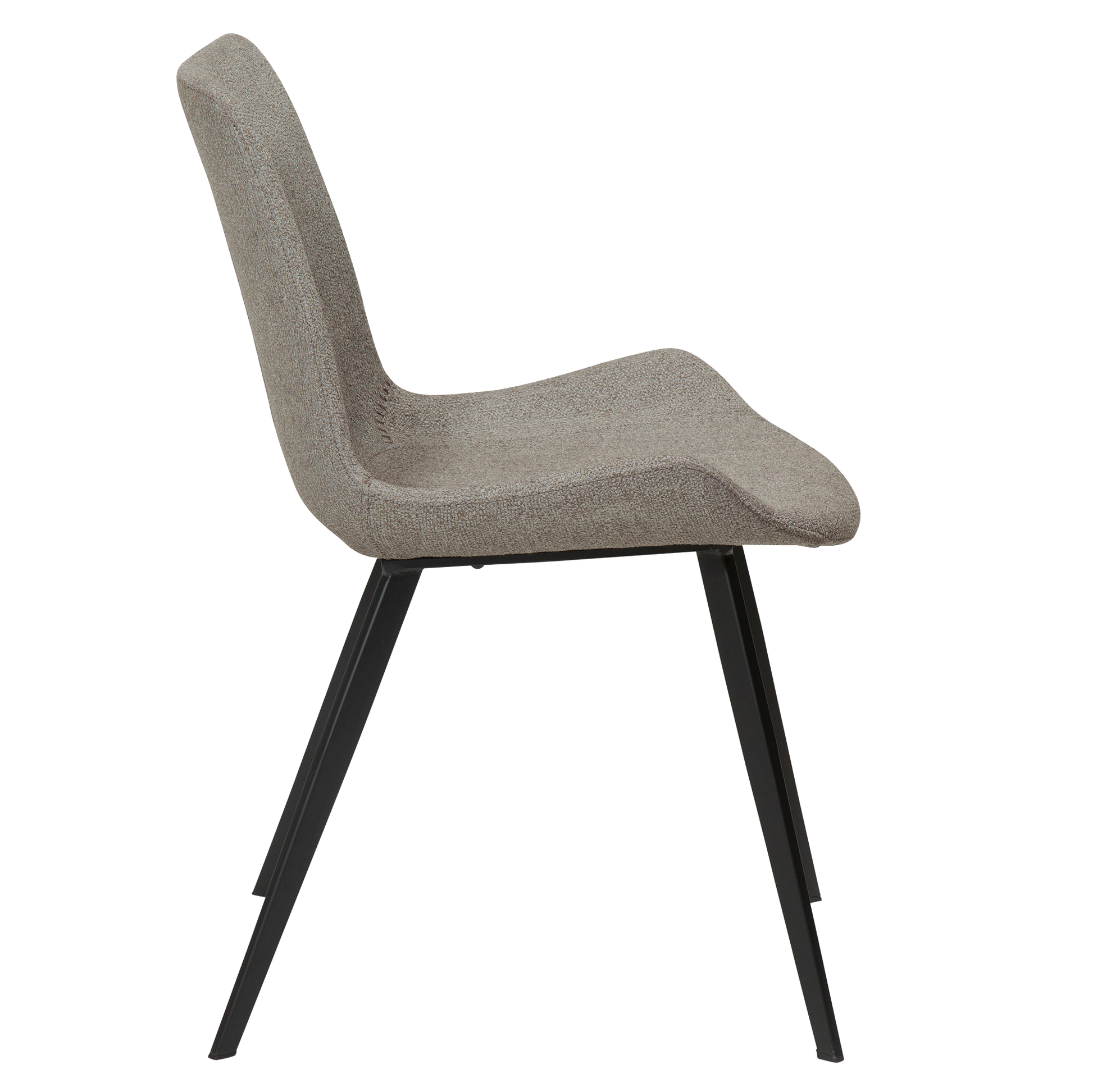 [var:Bezug=Kieselfarbener Bouclé-Stoff mit schwarzen Beinen] HYPE Stuhl