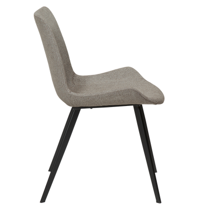 [var:Bezug=Kieselfarbener Bouclé-Stoff mit schwarzen Beinen] HYPE Stuhl