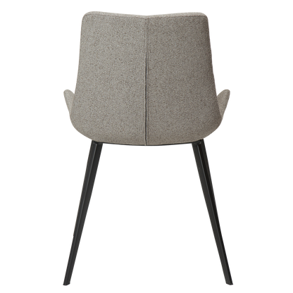[var:Bezug=Kieselfarbener Bouclé-Stoff mit schwarzen Beinen] HYPE Stuhl