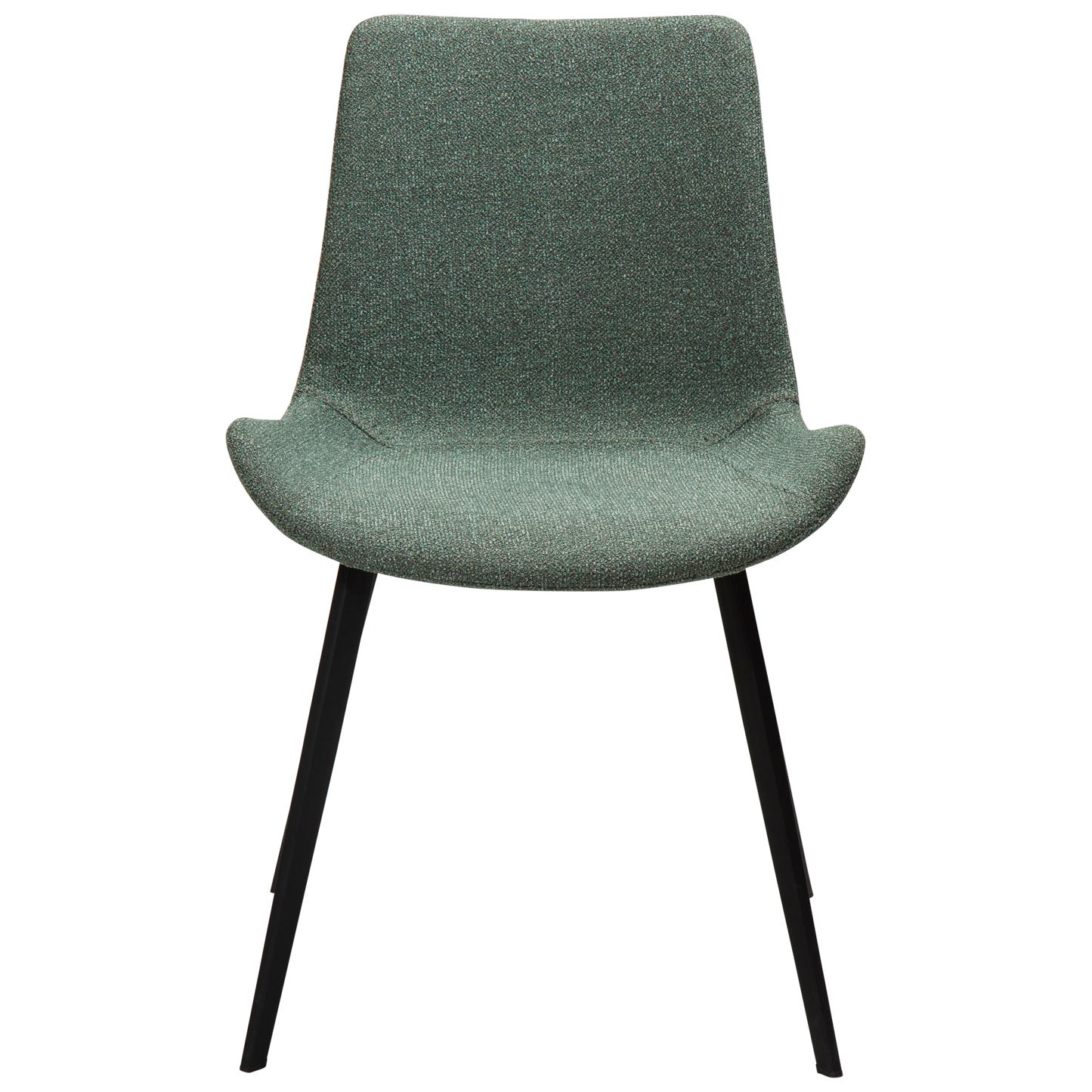 [var:Bezug=Kieselgrüner Bouclé-Stoff mit schwarzen Beinen] HYPE Stuhl