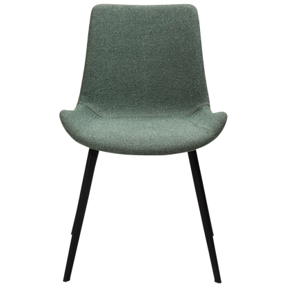 [var:Bezug=Kieselgrüner Bouclé-Stoff mit schwarzen Beinen] HYPE Stuhl