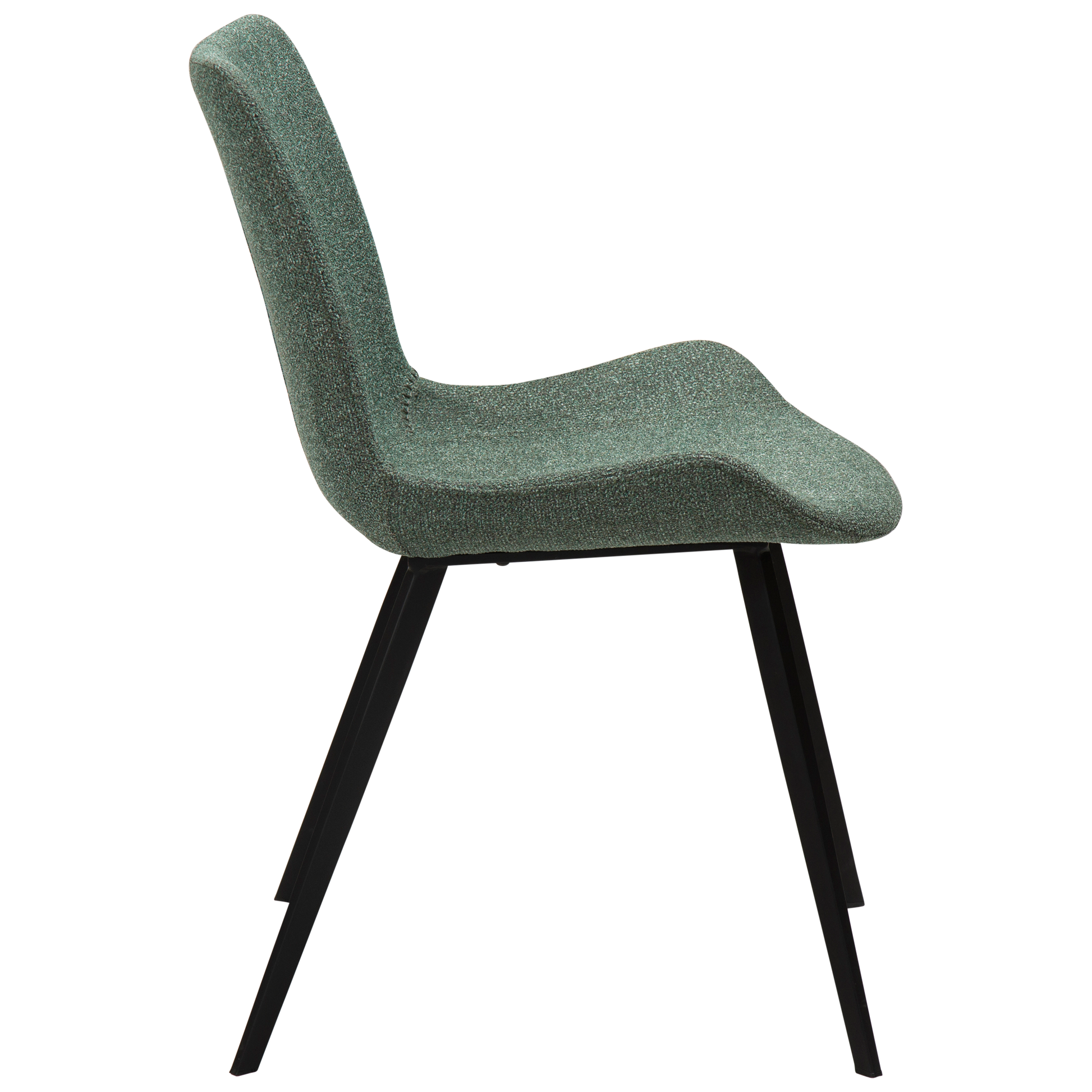 [var:Bezug=Kieselgrüner Bouclé-Stoff mit schwarzen Beinen] HYPE Stuhl