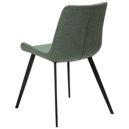[var:Bezug=Kieselgrüner Bouclé-Stoff mit schwarzen Beinen] HYPE Stuhl