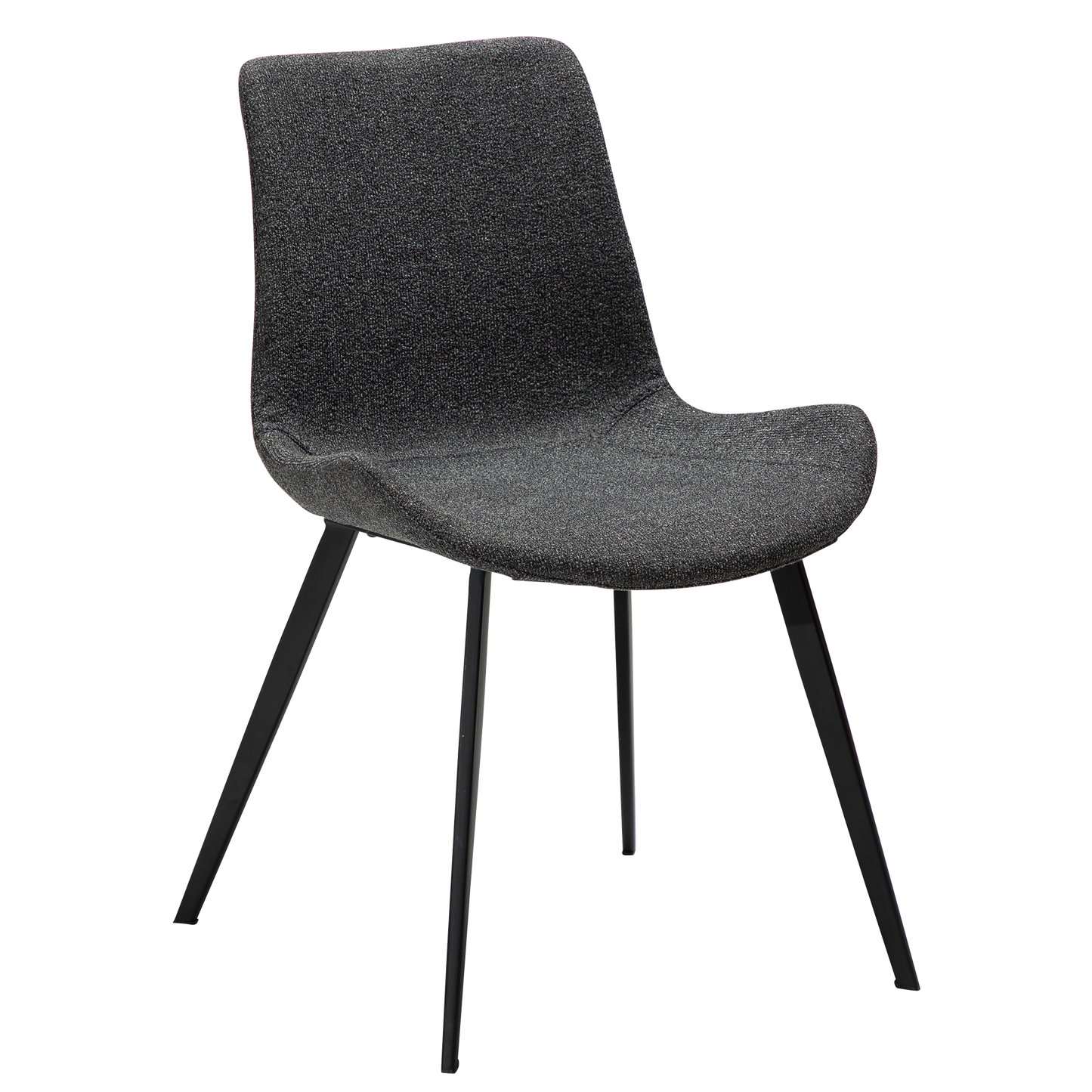 [var:Bezug=Kieselgrauer Bouclé-Stoff mit schwarzen Beinen] HYPE Stuhl