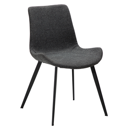 [var:Bezug=Kieselgrauer Bouclé-Stoff mit schwarzen Beinen] HYPE Stuhl