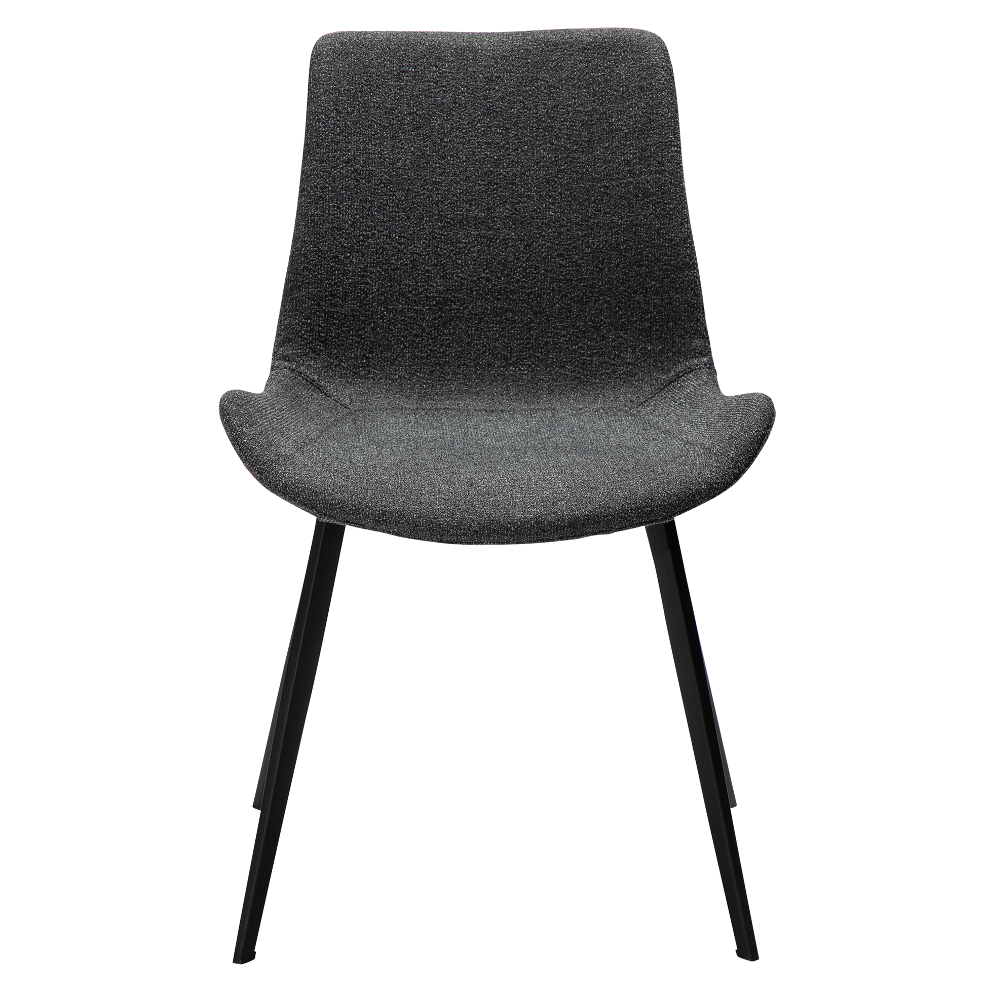 [var:Bezug=Kieselgrauer Bouclé-Stoff mit schwarzen Beinen] HYPE Stuhl