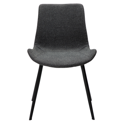 [var:Bezug=Kieselgrauer Bouclé-Stoff mit schwarzen Beinen] HYPE Stuhl