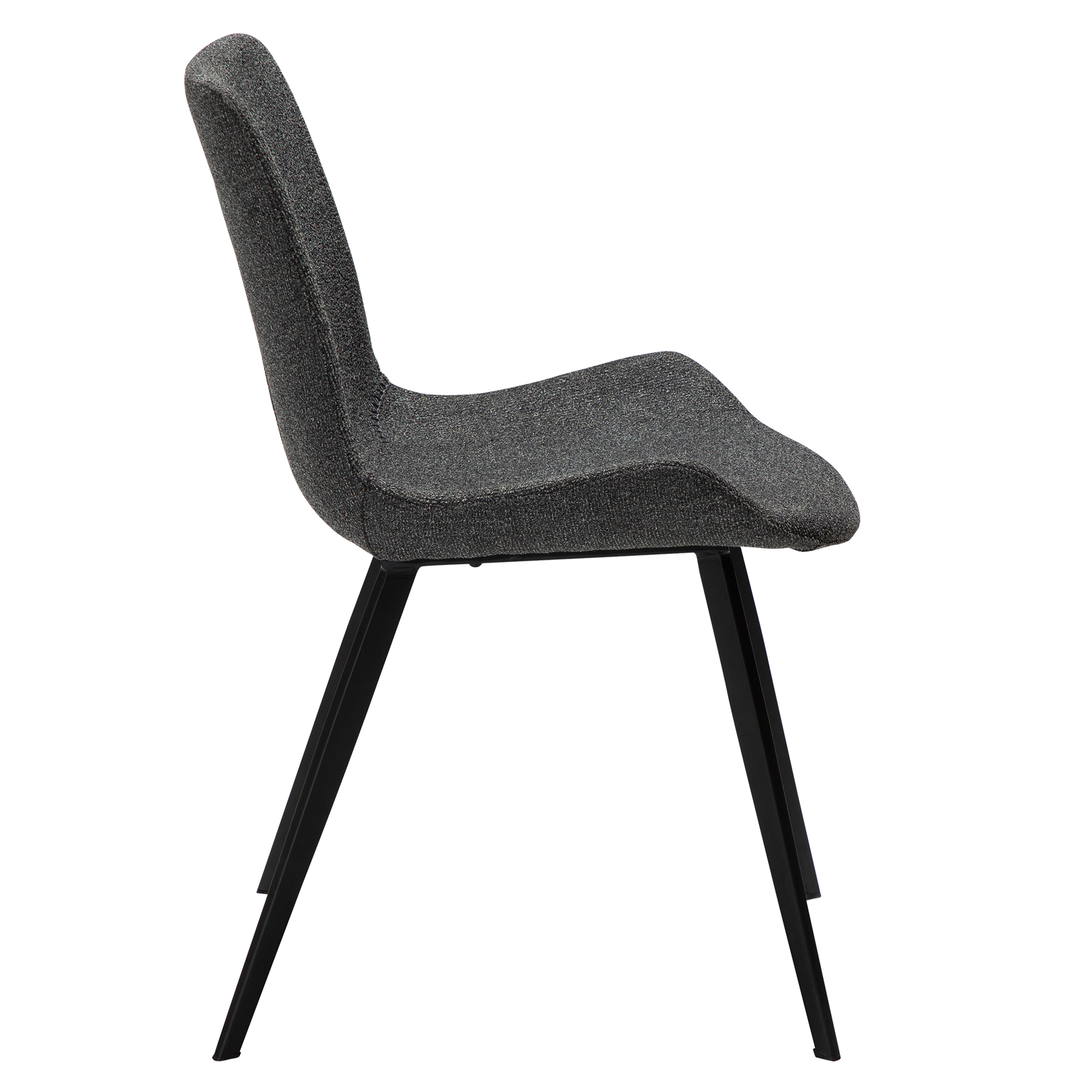 [var:Bezug=Kieselgrauer Bouclé-Stoff mit schwarzen Beinen] HYPE Stuhl