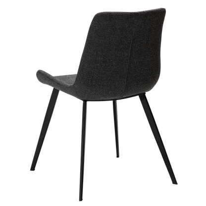 [var:Bezug=Kieselgrauer Bouclé-Stoff mit schwarzen Beinen] HYPE Stuhl