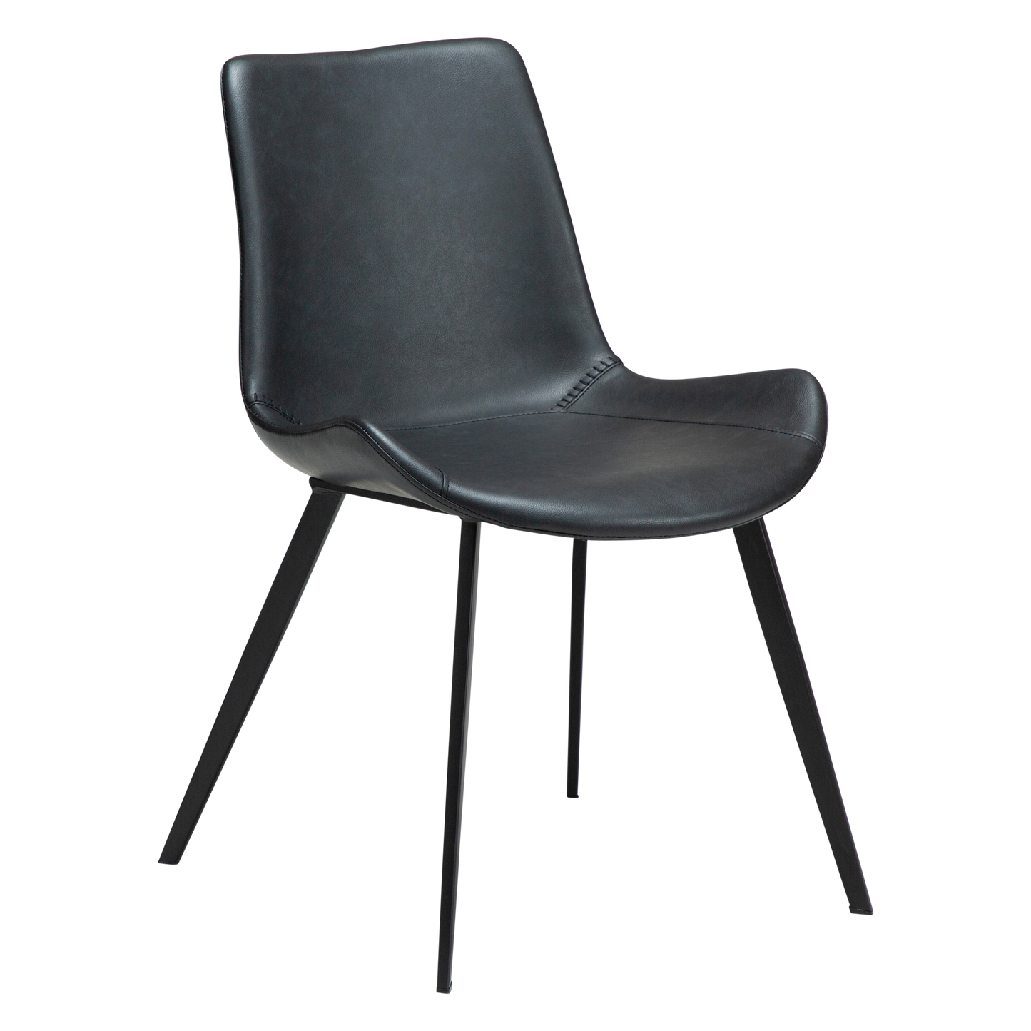 [var:Bezug=Raben Schwarz Kunstleder mit schwarzen Metallbeinen] HYPE Stuhl