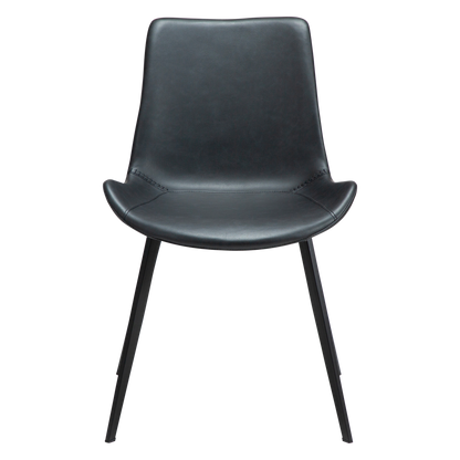 [var:Bezug=Raben Schwarz Kunstleder mit schwarzen Metallbeinen] HYPE Stuhl