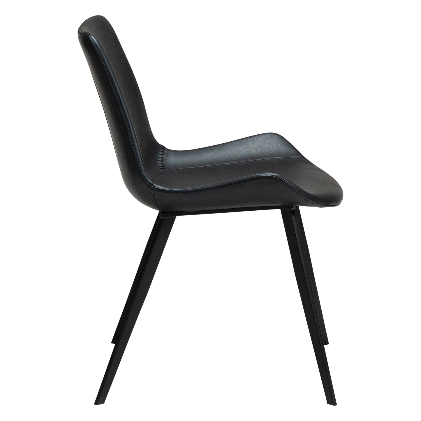 [var:Bezug=Raben Schwarz Kunstleder mit schwarzen Metallbeinen] HYPE Stuhl