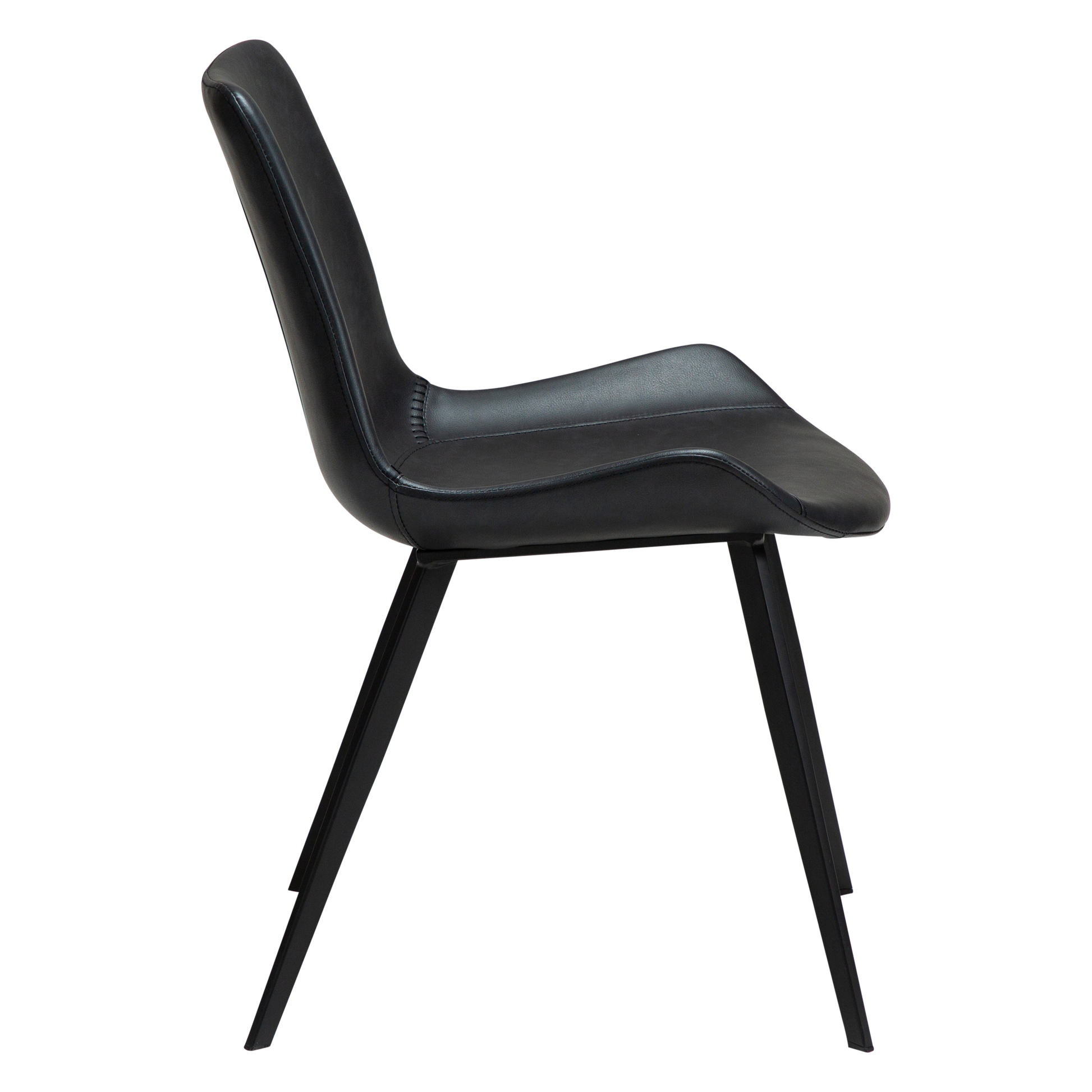 [var:Bezug=Raben Schwarz Kunstleder mit schwarzen Metallbeinen] HYPE Stuhl