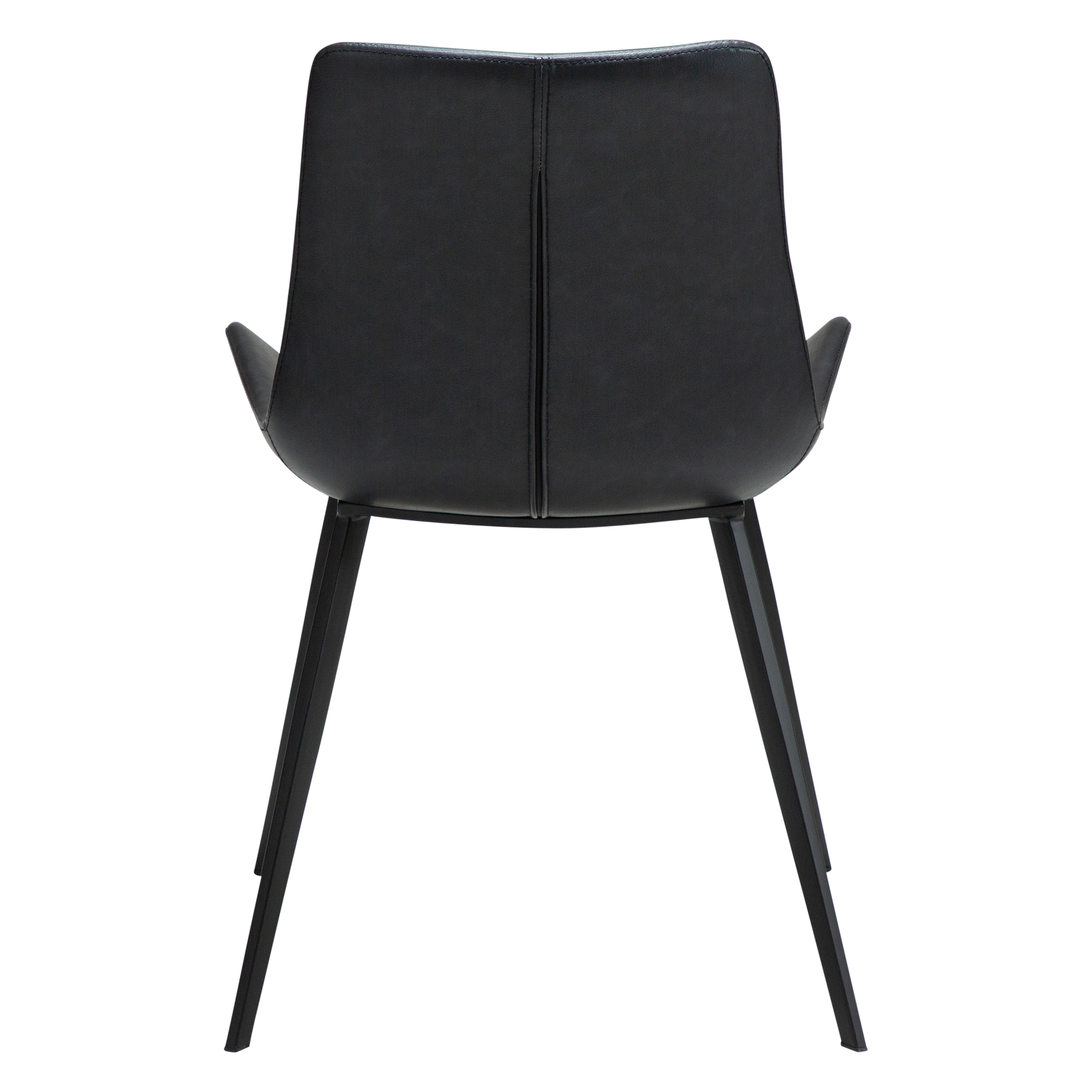 [var:Bezug=Raben Schwarz Kunstleder mit schwarzen Metallbeinen] HYPE Stuhl