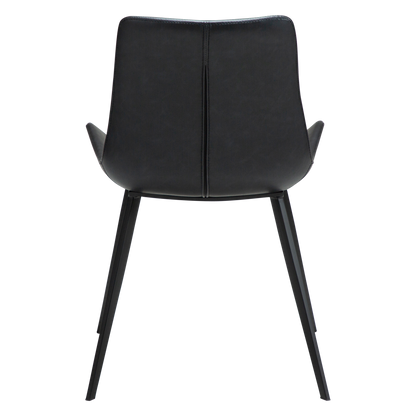 [var:Bezug=Raben Schwarz Kunstleder mit schwarzen Metallbeinen] HYPE Stuhl