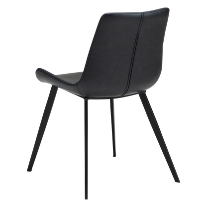 [var:Bezug=Raben Schwarz Kunstleder mit schwarzen Metallbeinen] HYPE Stuhl