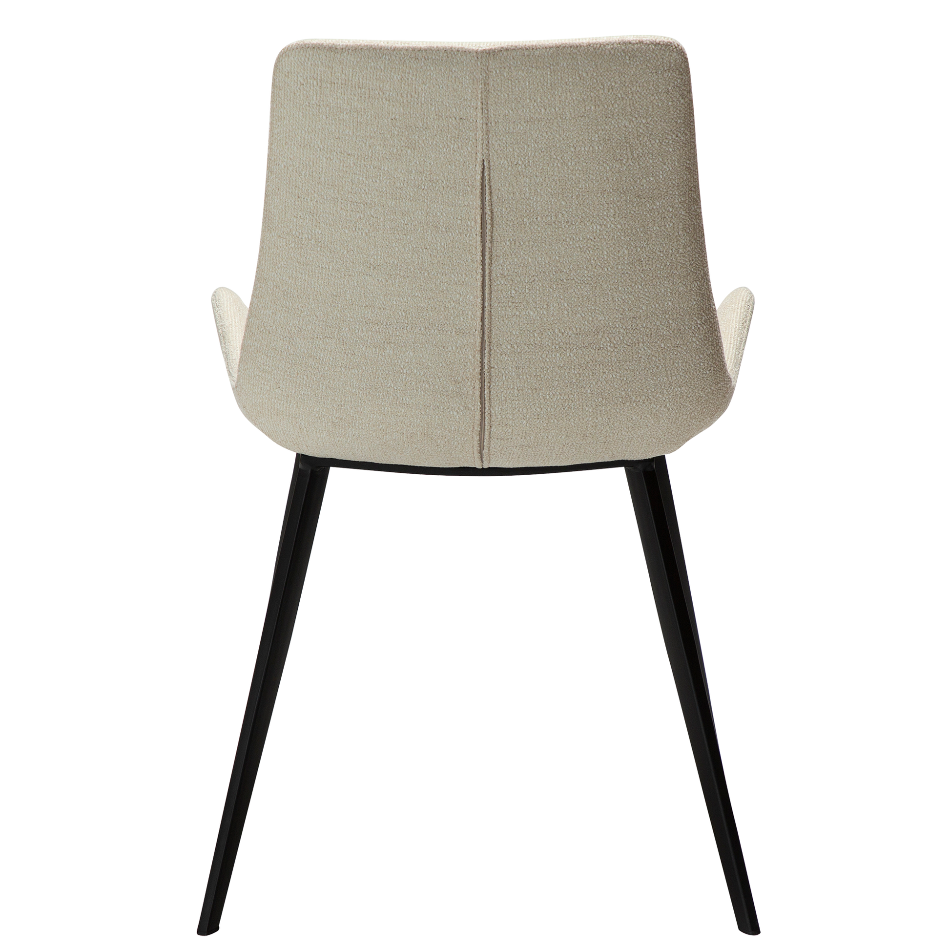 [var:Bezug=Einfach beiger Bouclé-Stoff mit schwarzen Beinen] HYPE Stuhl