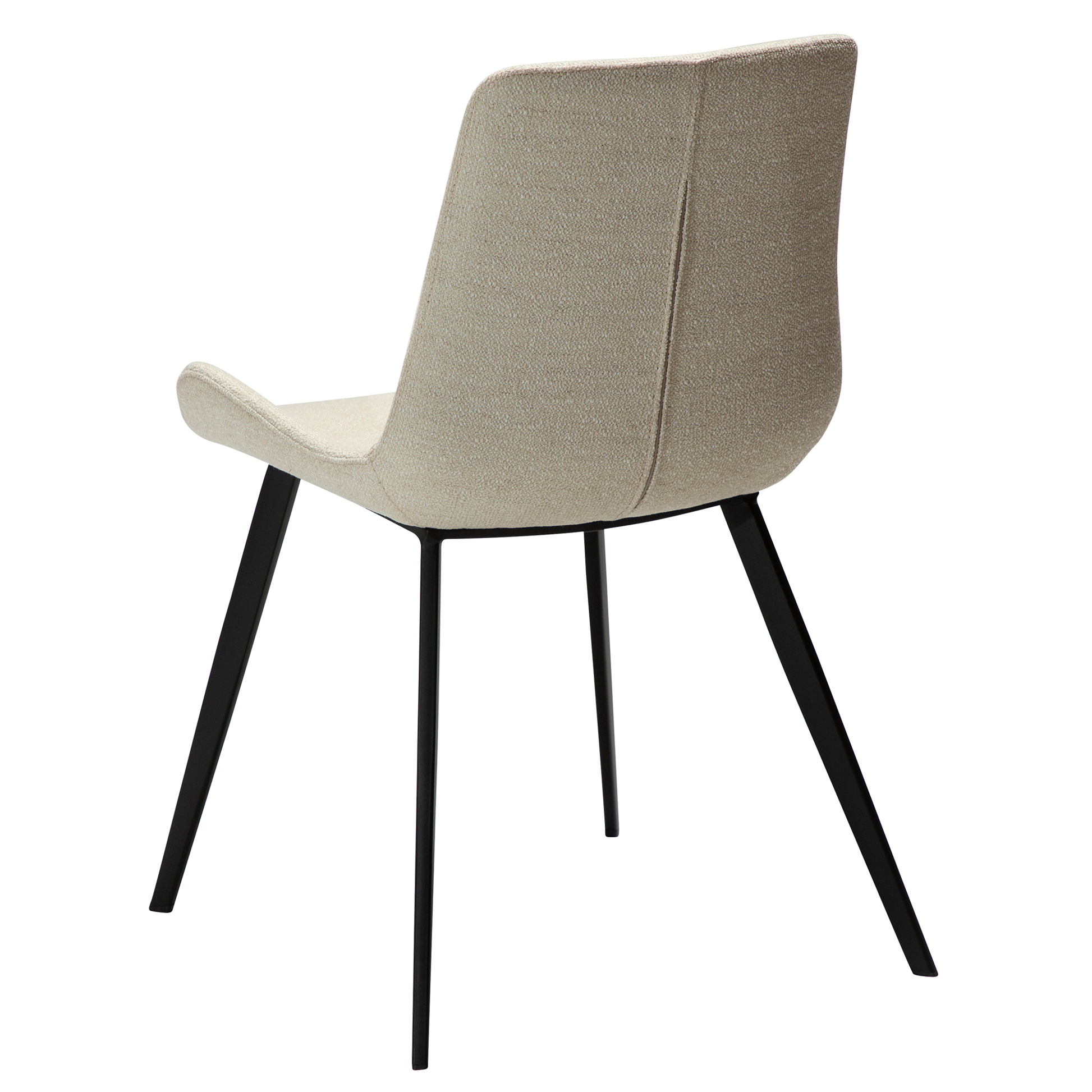 [var:Bezug=Einfach beiger Bouclé-Stoff mit schwarzen Beinen] HYPE Stuhl