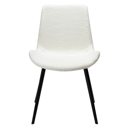 [var:Bezug=Schnee RPES Bouclé-Stoff mit schwarzen Beinen] HYPE Stuhl