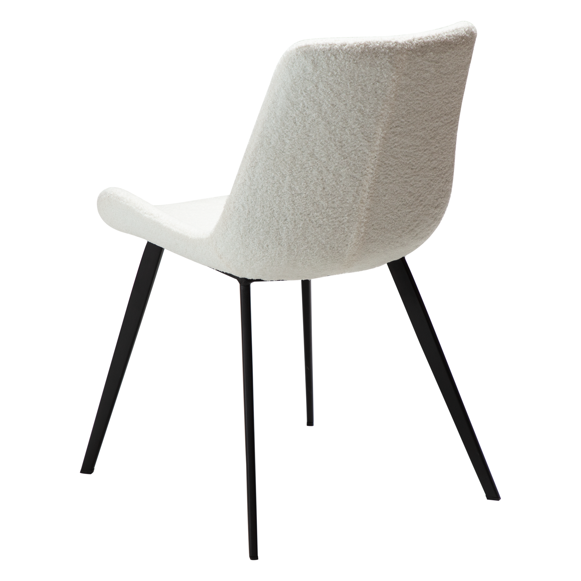 [var:Bezug=Schnee RPES Bouclé-Stoff mit schwarzen Beinen] HYPE Stuhl