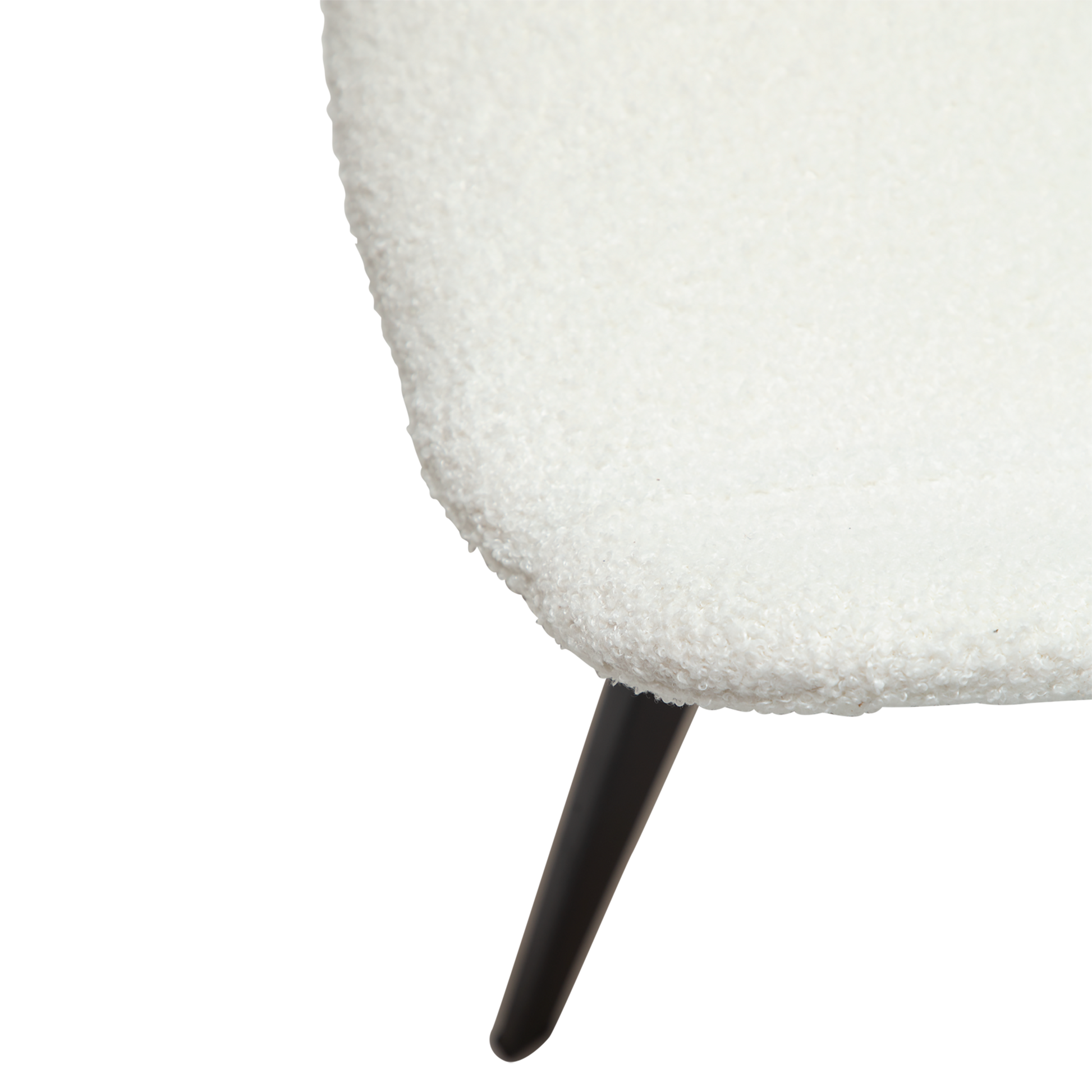 [var:Bezug=Schnee RPES Bouclé-Stoff mit schwarzen Beinen] HYPE Stuhl