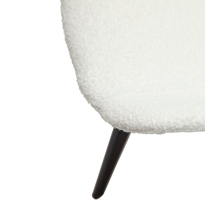 [var:Bezug=Schnee RPES Bouclé-Stoff mit schwarzen Beinen] HYPE Stuhl