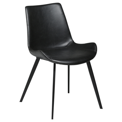 [var:Bezug=Vintage schwarzes Kunstleder mit schwarzen Beinen] HYPE Stuhl