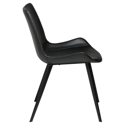 [var:Bezug=Vintage schwarzes Kunstleder mit schwarzen Beinen] HYPE Stuhl