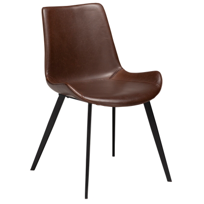 [var:Bezug=Vintage kakaofarbenes Kunstleder mit schwarzen Beinen] HYPE Stuhl