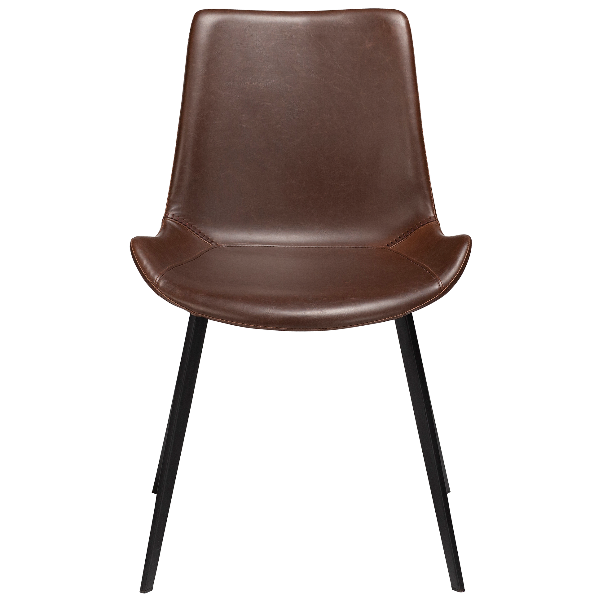 [var:Bezug=Vintage kakaofarbenes Kunstleder mit schwarzen Beinen] HYPE Stuhl