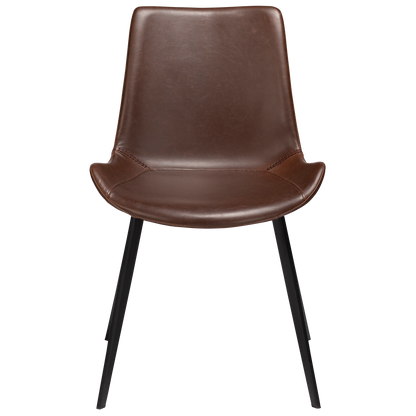 [var:Bezug=Vintage kakaofarbenes Kunstleder mit schwarzen Beinen] HYPE Stuhl