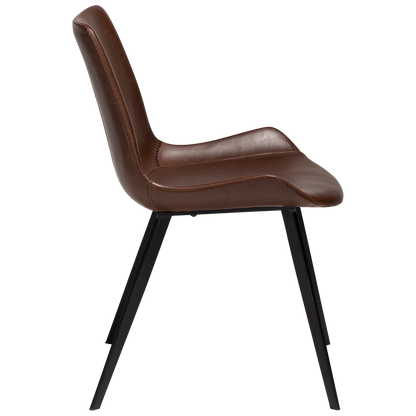 [var:Bezug=Vintage kakaofarbenes Kunstleder mit schwarzen Beinen] HYPE Stuhl