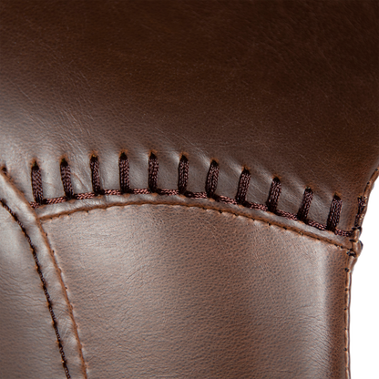 [var:Bezug=Vintage kakaofarbenes Kunstleder mit schwarzen Beinen] HYPE Stuhl