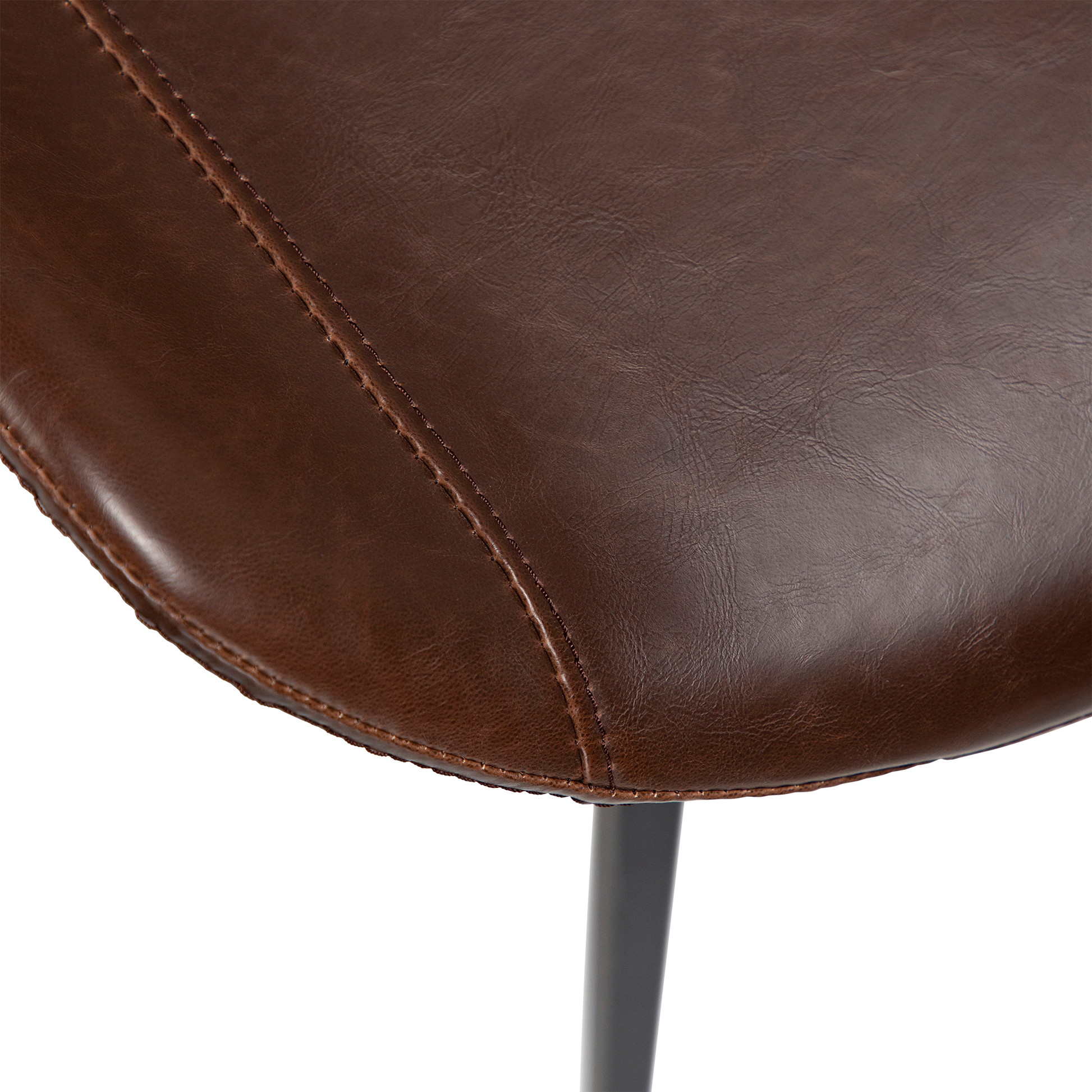 [var:Bezug=Vintage kakaofarbenes Kunstleder mit schwarzen Beinen] HYPE Stuhl