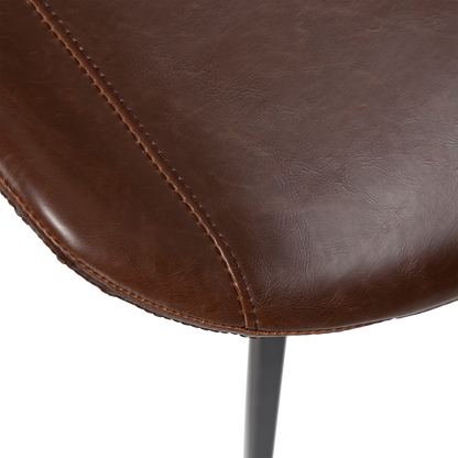 [var:Bezug=Vintage kakaofarbenes Kunstleder mit schwarzen Beinen] HYPE Stuhl