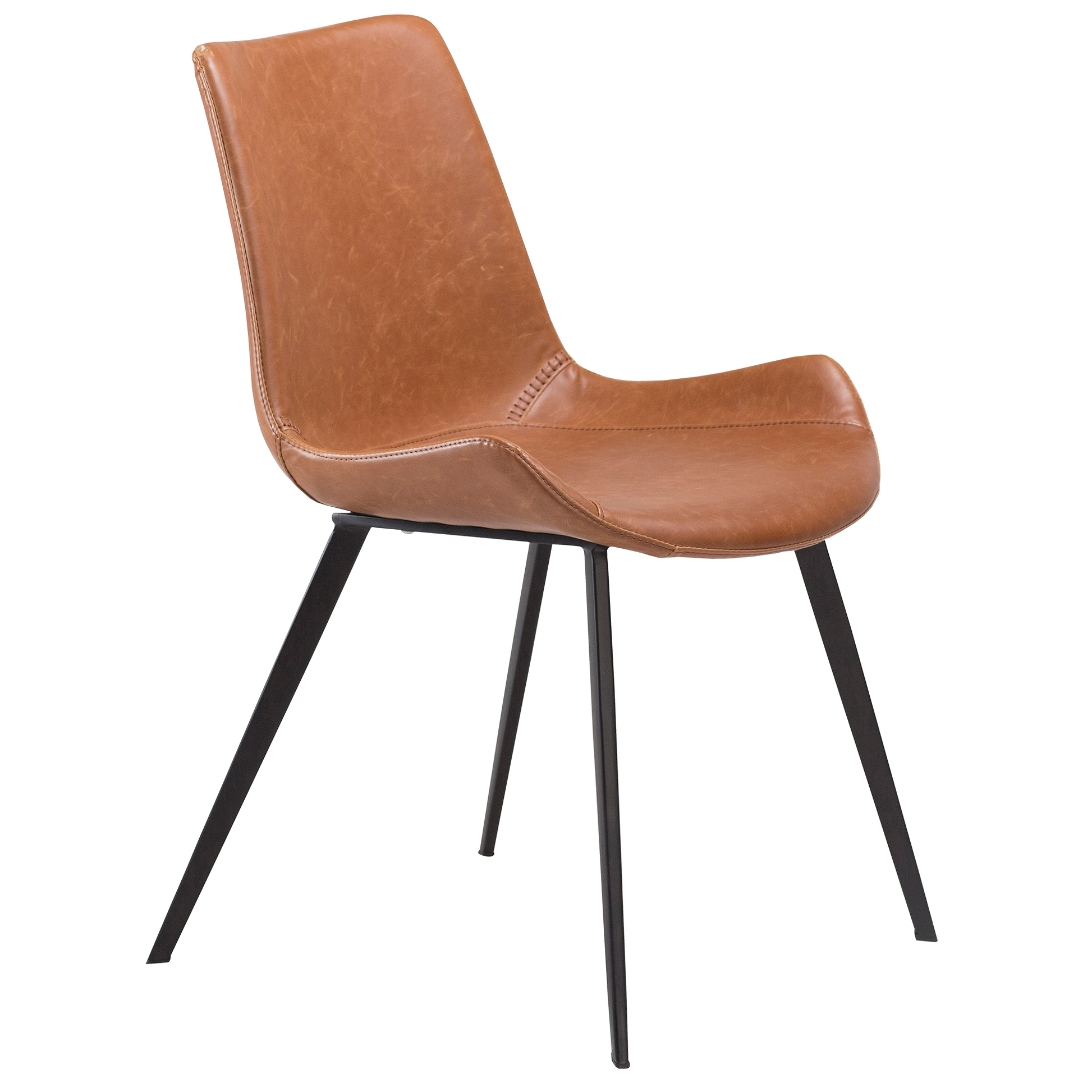 [var:Bezug=Vintage hellbraunes Kunstleder mit schwarzen Beinen] HYPE Stuhl