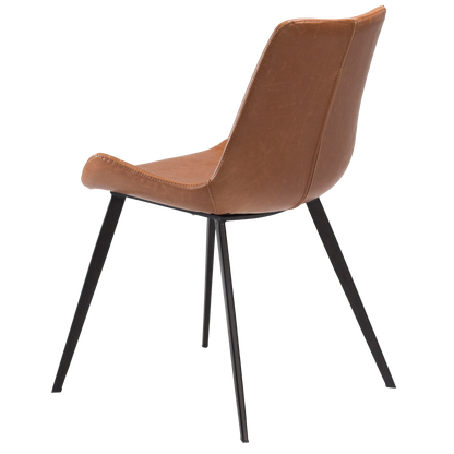 [var:Bezug=Vintage hellbraunes Kunstleder mit schwarzen Beinen] HYPE Stuhl