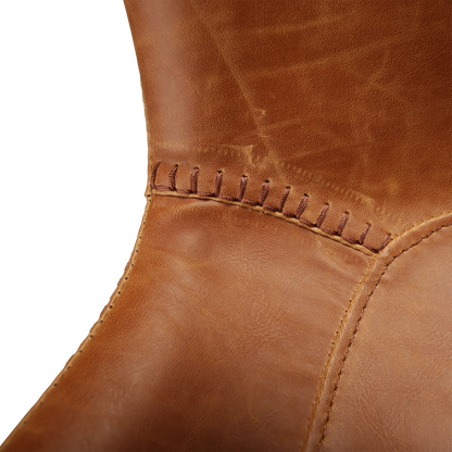 [var:Bezug=Vintage hellbraunes Kunstleder mit schwarzen Beinen] HYPE Stuhl