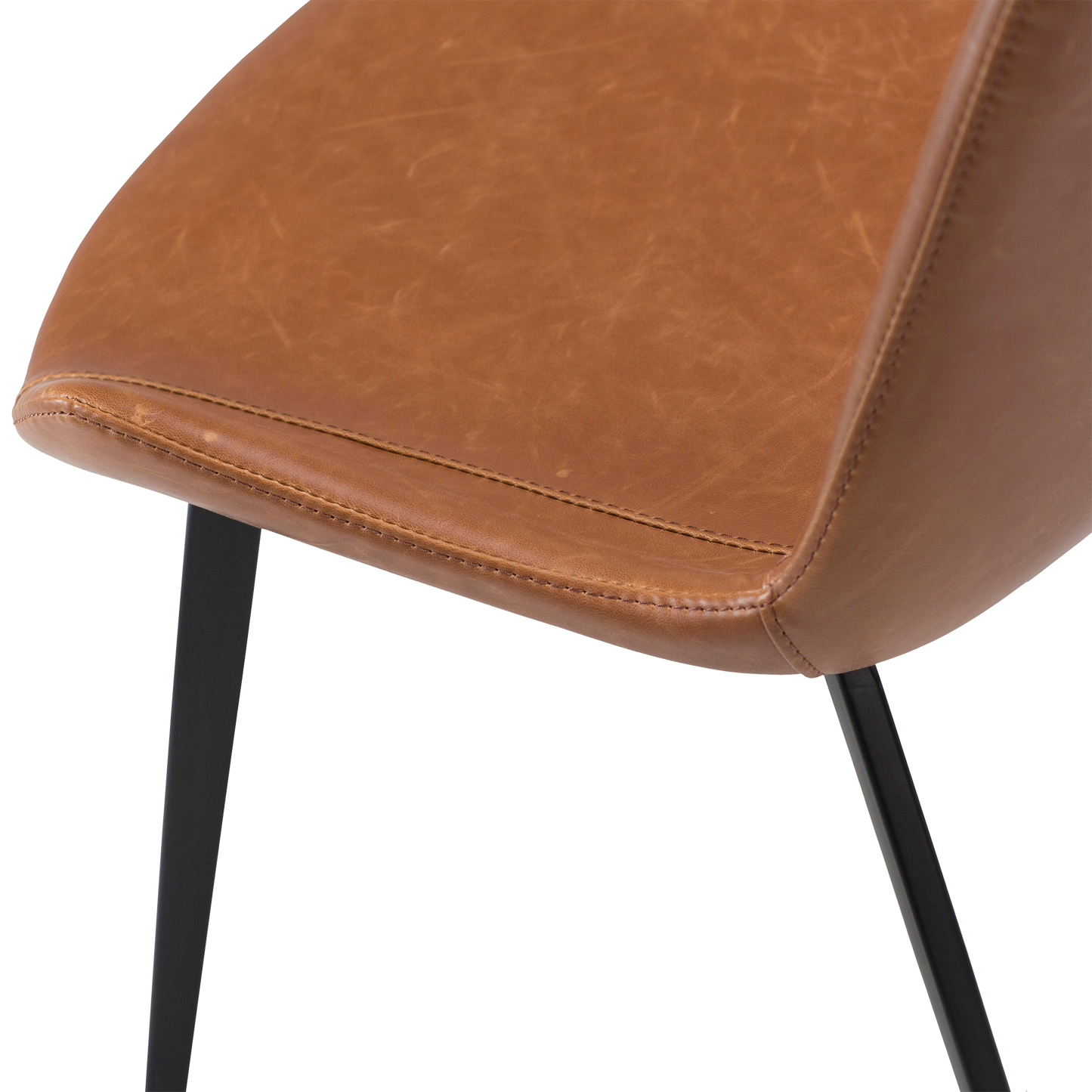 [var:Bezug=Vintage hellbraunes Kunstleder mit schwarzen Beinen] HYPE Stuhl