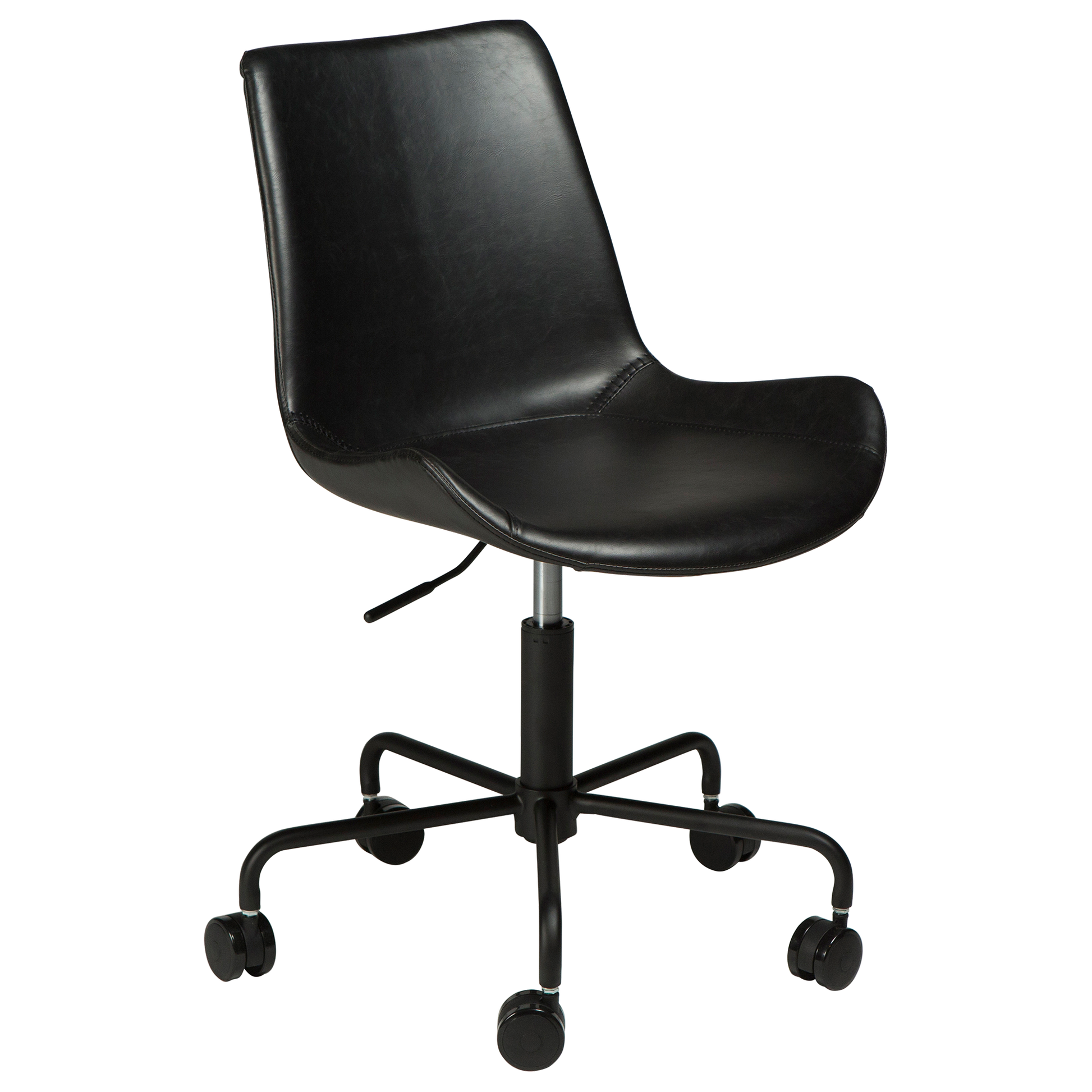 [var:Bezug=Vintage schwarzes Kunstleder mit schwarzem Sockel] HYPE Bürostuhl