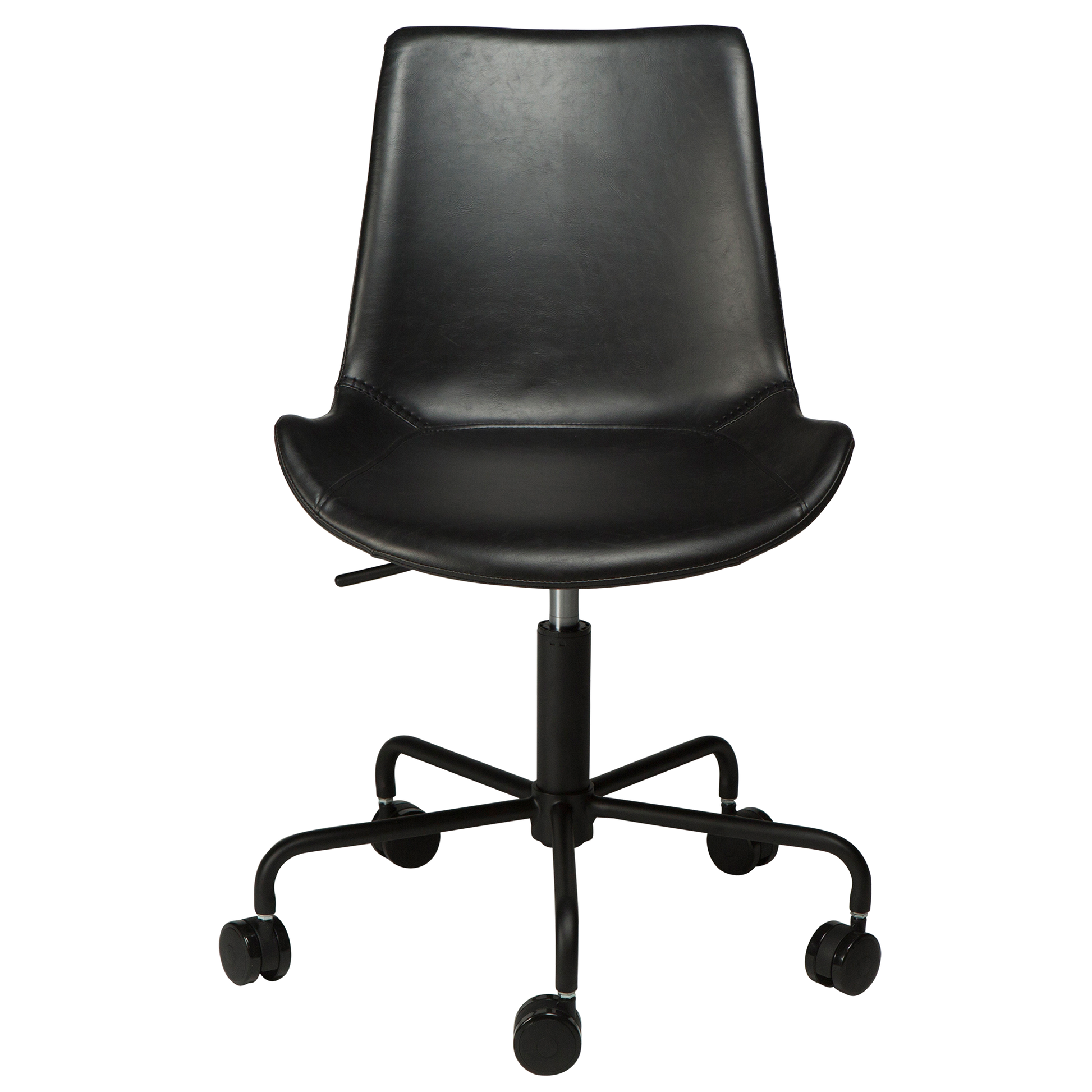 [var:Bezug=Vintage schwarzes Kunstleder mit schwarzem Sockel] HYPE Bürostuhl