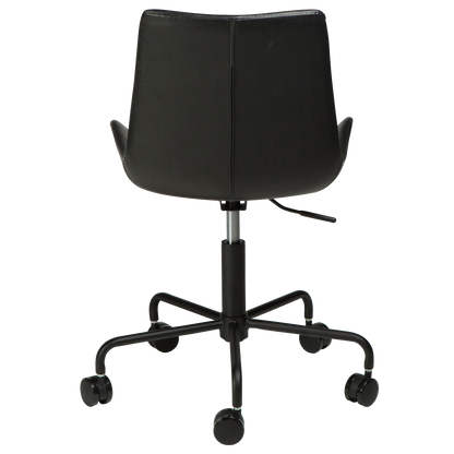 [var:Bezug=Vintage schwarzes Kunstleder mit schwarzem Sockel] HYPE Bürostuhl