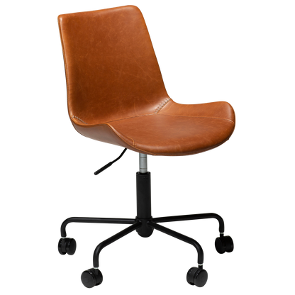 [var:Bezug=Vintage hellbraunes Kunstleder mit schwarzem Sockel] HYPE Bürostuhl