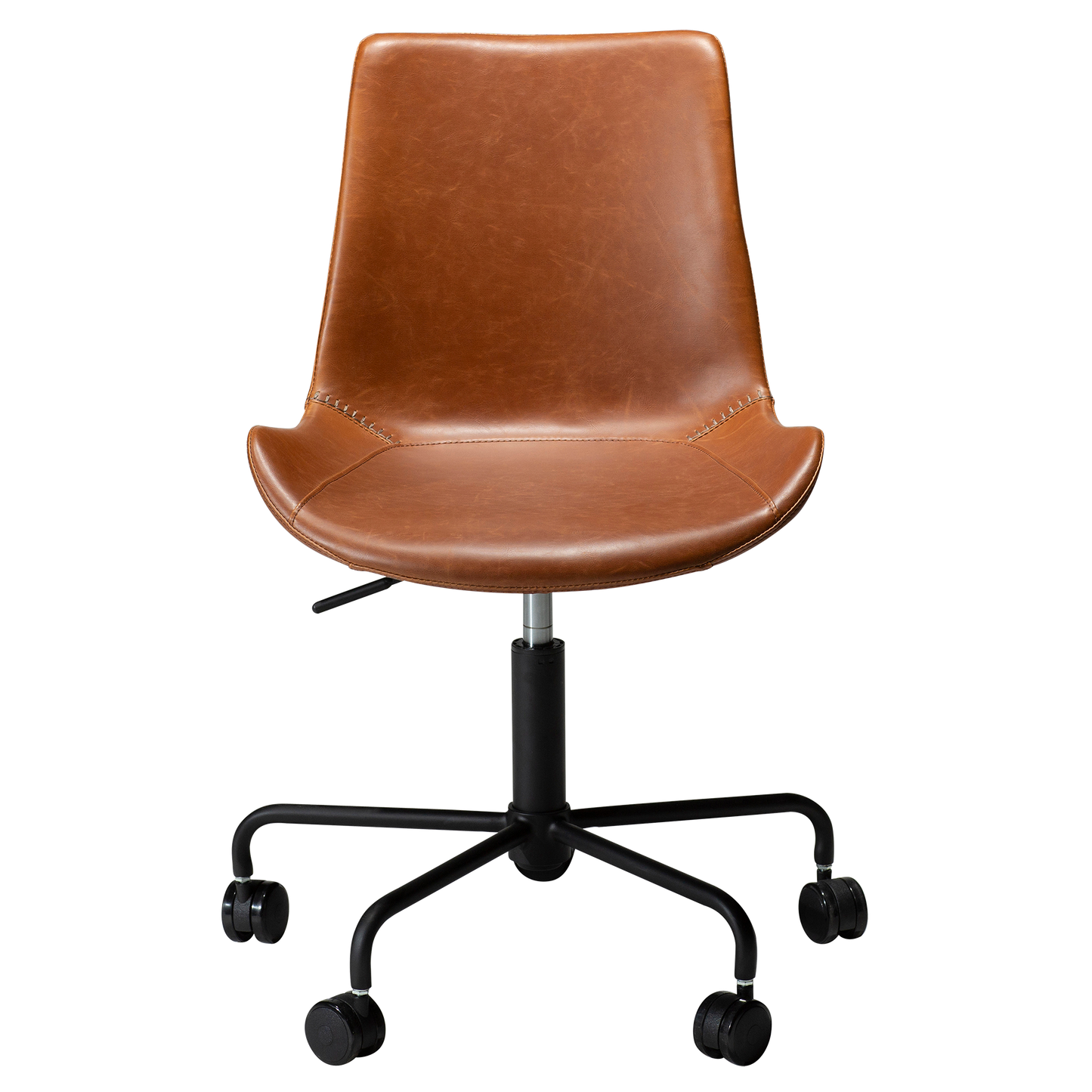 [var:Bezug=Vintage hellbraunes Kunstleder mit schwarzem Sockel] HYPE Bürostuhl