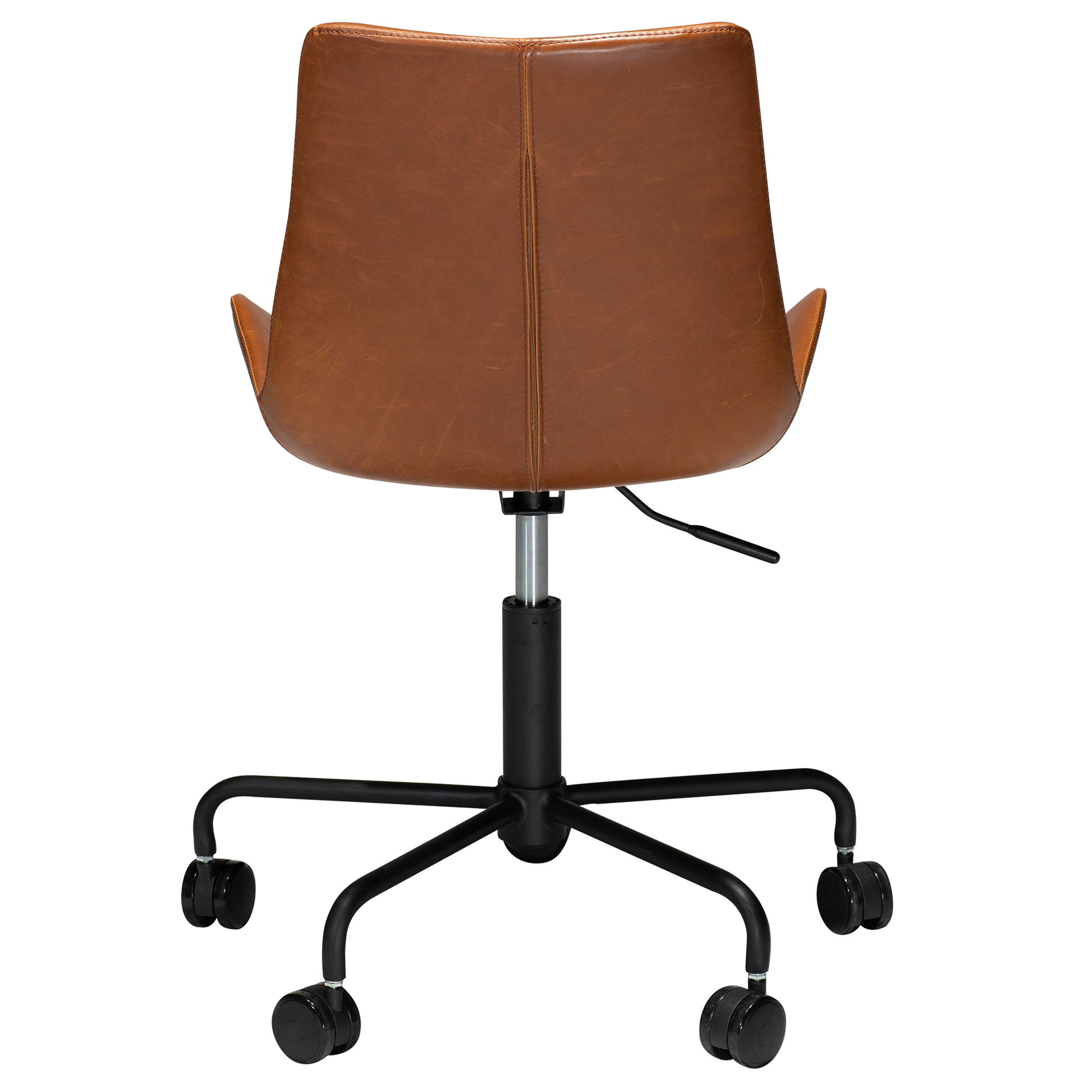 [var:Bezug=Vintage hellbraunes Kunstleder mit schwarzem Sockel] HYPE Bürostuhl