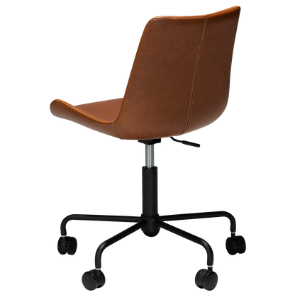 [var:Bezug=Vintage hellbraunes Kunstleder mit schwarzem Sockel] HYPE Bürostuhl